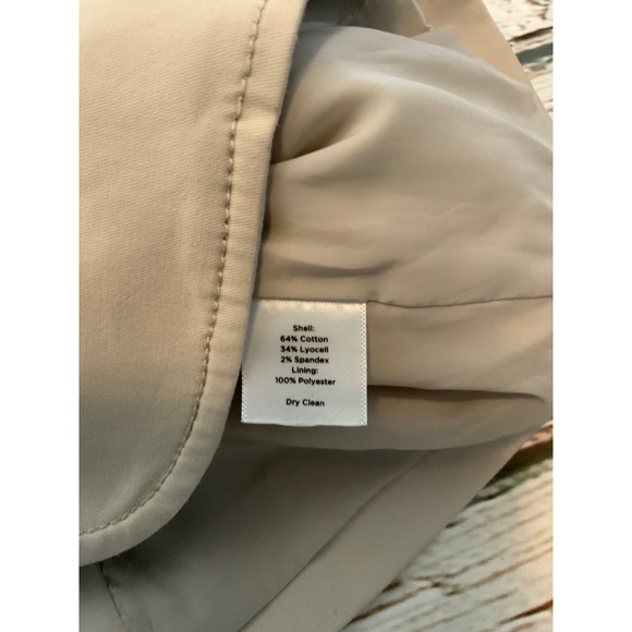 Talbots Beige Cotton Lyocell Blend 3-Button Blazer Jacket Tan Size 14 - Picture 4 of 5